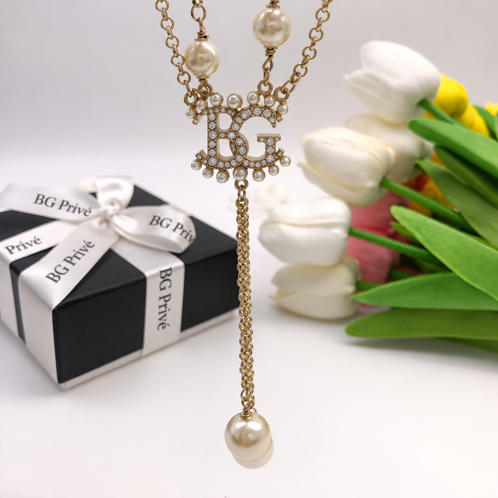 Necklace – 2020 Faux Pearl &amp; Strass Double-Strand Y-Drop
