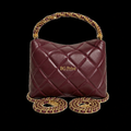 Chain Clutch in Burgundy Shiny Lambskin AP4189