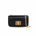 Triomphe Chain Shoulder Bag in Shiny Calfskin