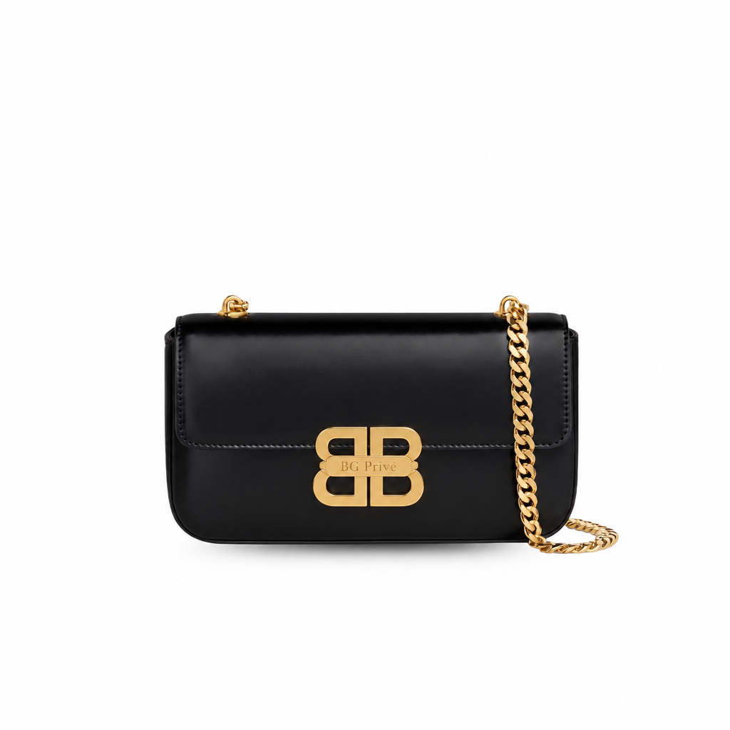Triomphe Chain Shoulder Bag in Shiny Calfskin