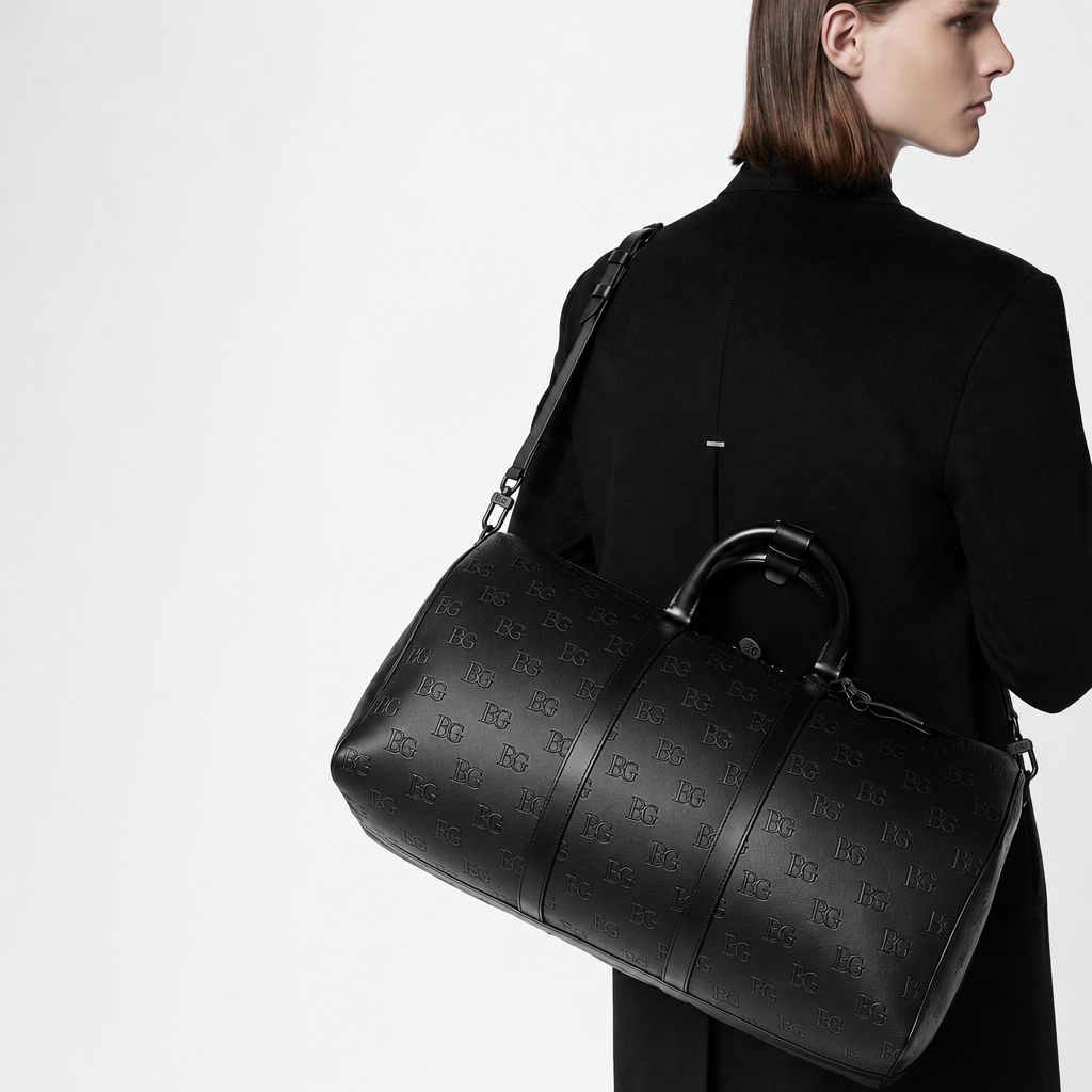 Keepall 50 Bandoulière in Black Monogram Shadow Leather