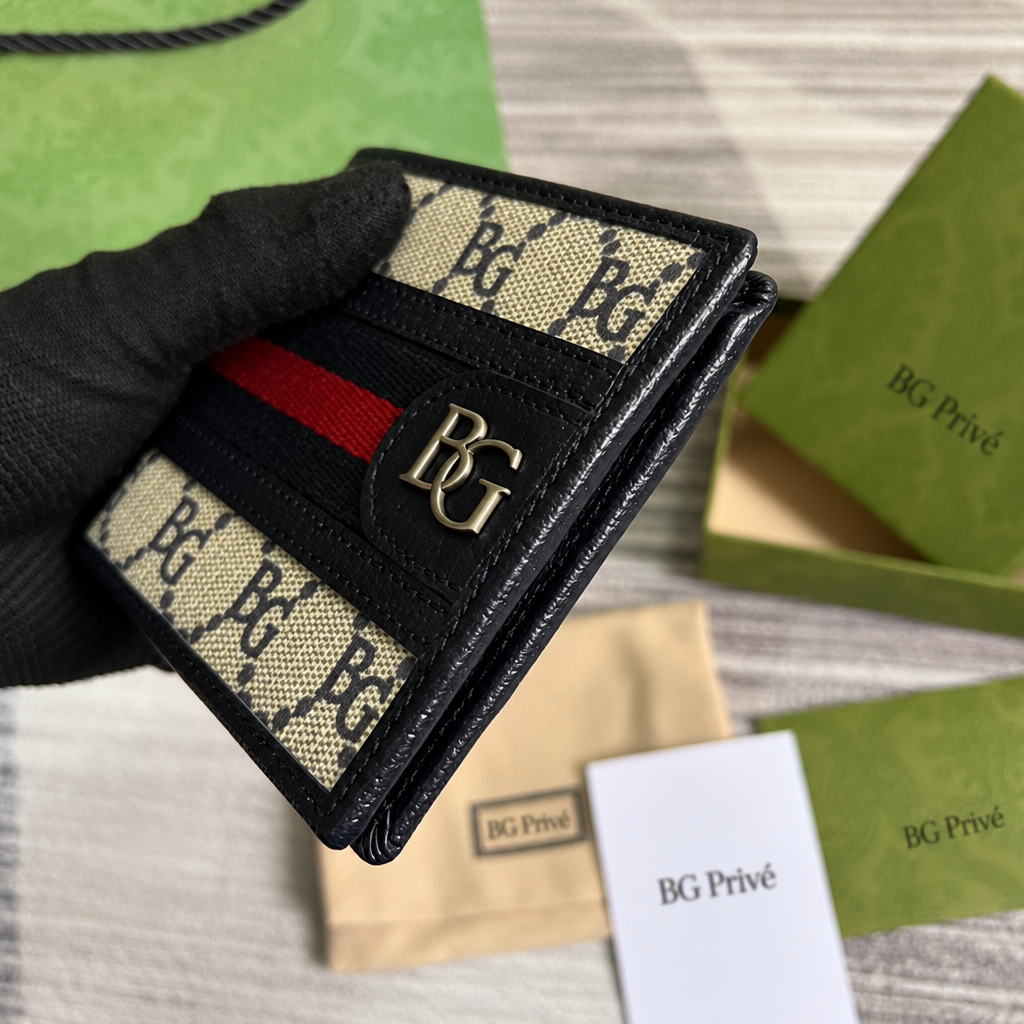 Ophidia Bifold Wallet in Beige and Blue