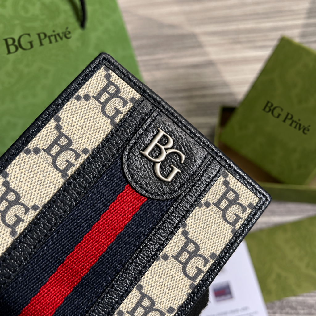 Ophidia Bifold Wallet in Beige and Blue