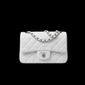 Classic Flap Small Handbag in White with Silver-Tone Hardware