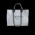 Deauville Tote in Light Gray Woven Textile