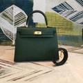 Kelly 25 Sellier Handbag – Dark Green with Gold-Tone Hardware