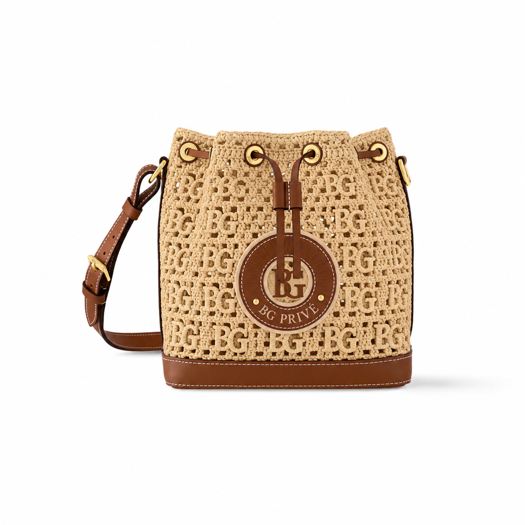 Noé BB Natural Raffia Bucket Bag