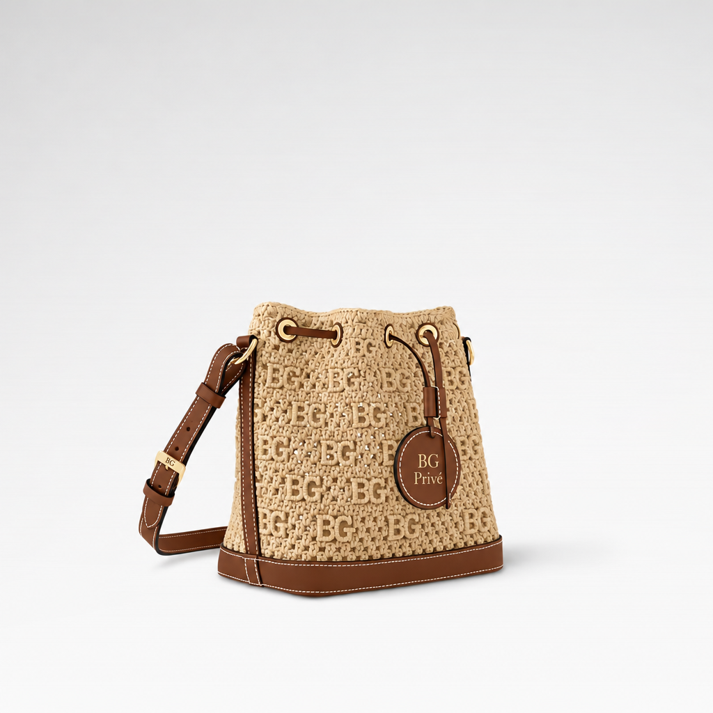 Noé BB Natural Raffia Bucket Bag