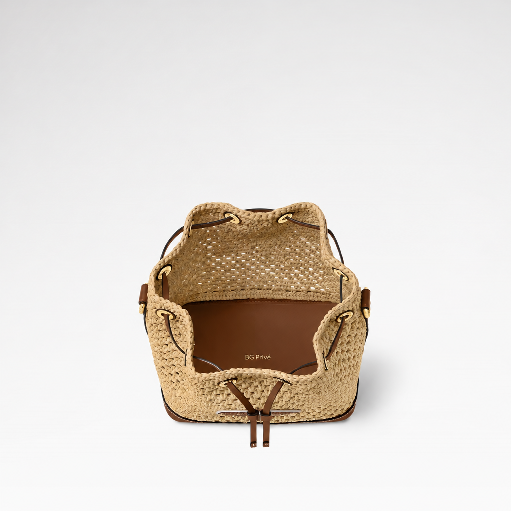 Noé BB Natural Raffia Bucket Bag