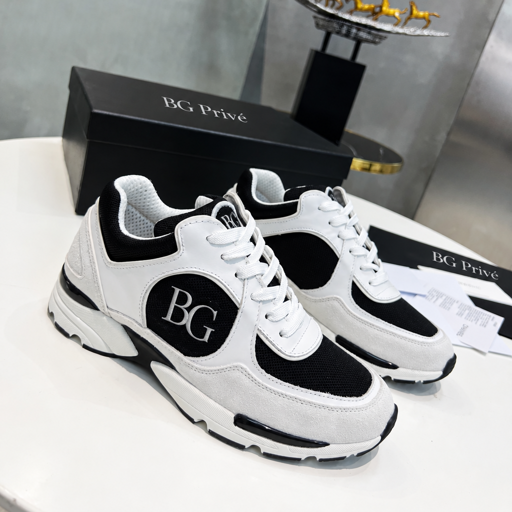 Mesh, Suede Calfskin &amp; Grained Calfskin Sneakers