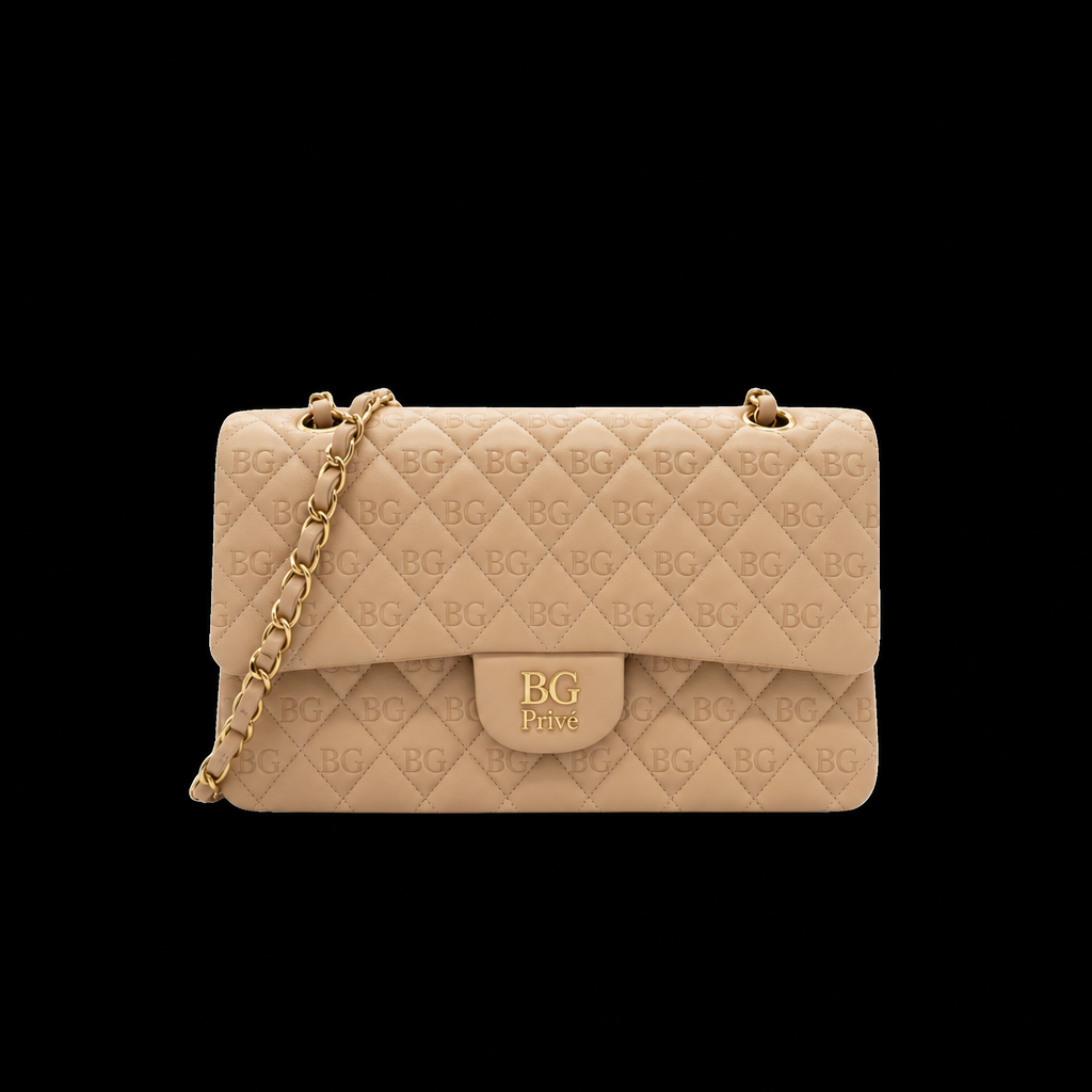 Classic Flap Medium Classic 11.12 Handbag in Beige with Gold-Tone Hardware