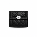 BOY Small Flap Wallet in Black Grained Calfskin