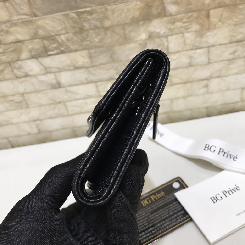 BOY Small Flap Wallet in Black Grained Calfskin
