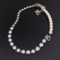Necklace – Asymmetric Faux Pearl &amp; Strass