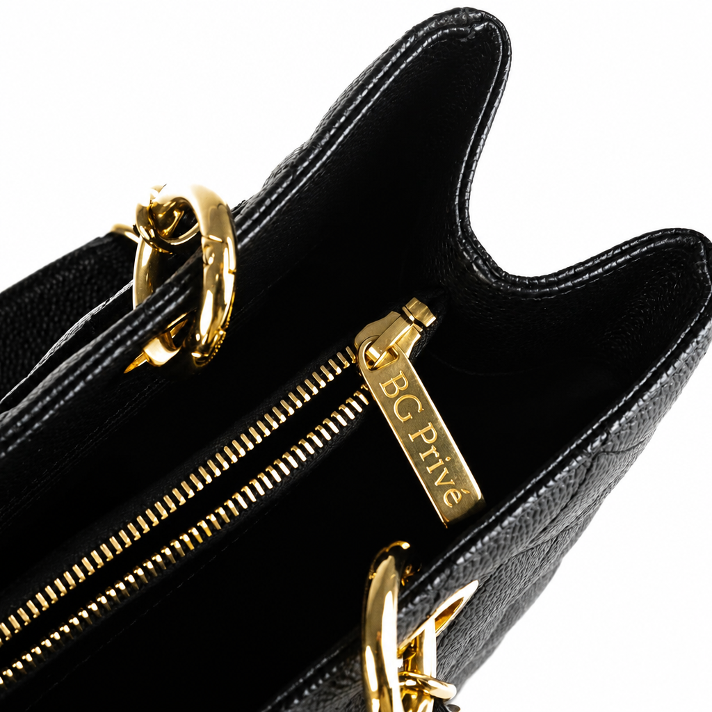 GST Bag – Grand Shopping Tote in Black Caviar with Gold-Tone Hardware