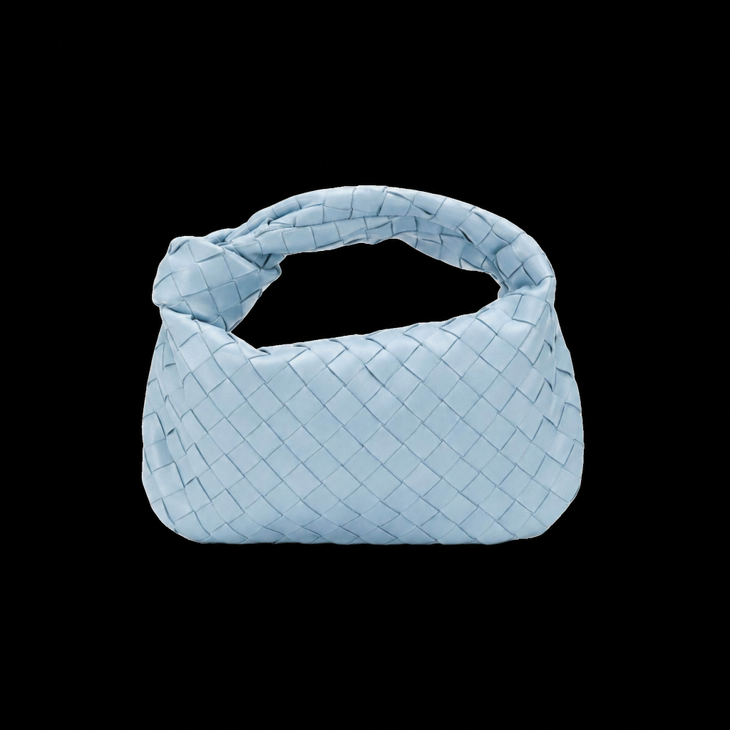 Mini Jodie Intrecciato Leather Bag - Light Blue