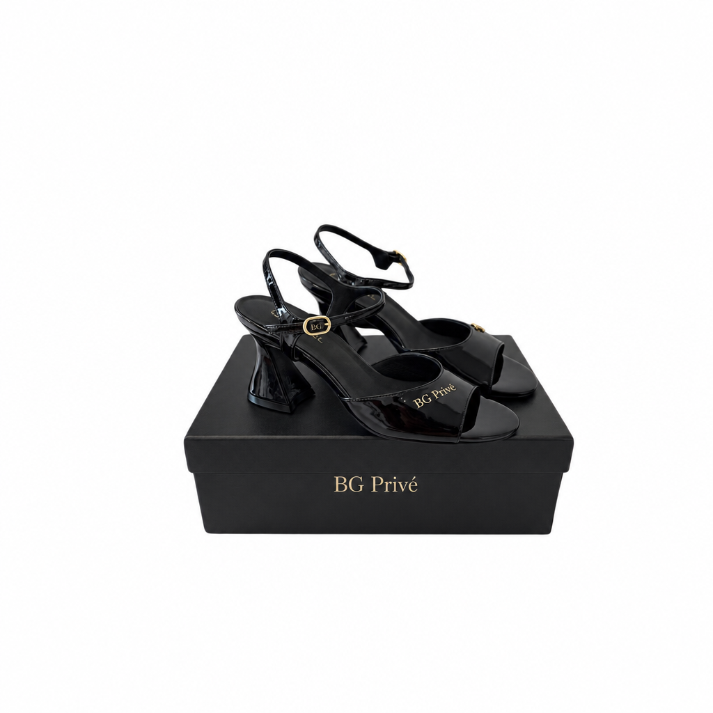 Interlocking Logo Ankle-Strap Heeled Sandals