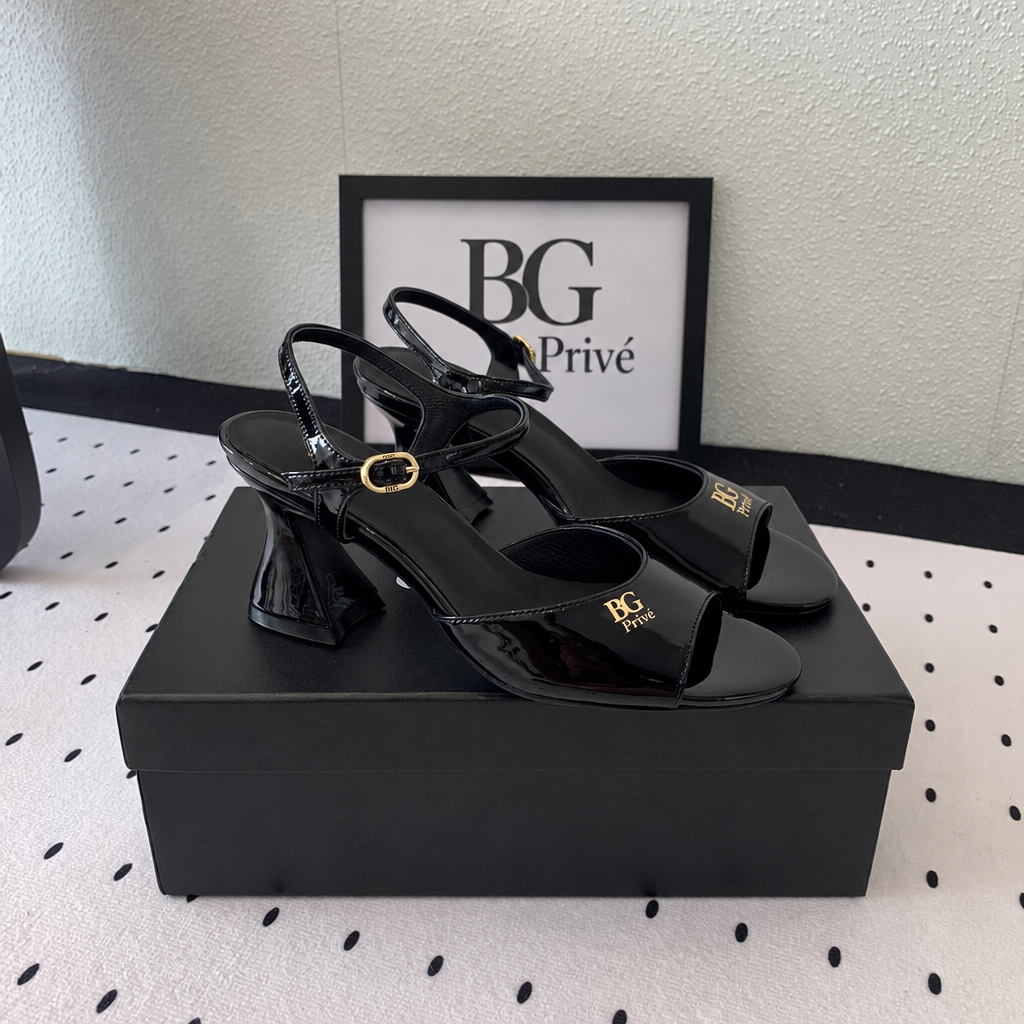 Interlocking Logo Ankle-Strap Heeled Sandals