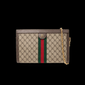 Ophidia Medium Shoulder Bag in Beige and Ebony