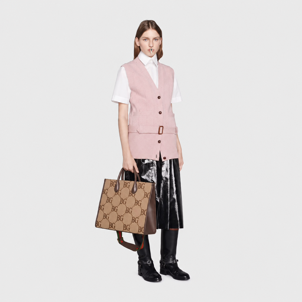 Tote Bag with Jumbo , Camel and Ebony