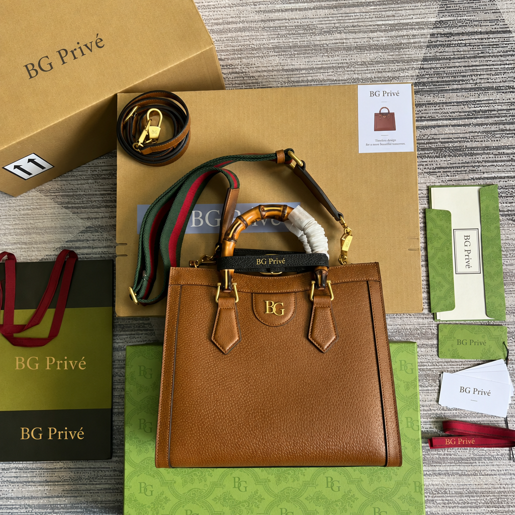 Diana Medium Tote Bag in Warm Brown Cuir Leather