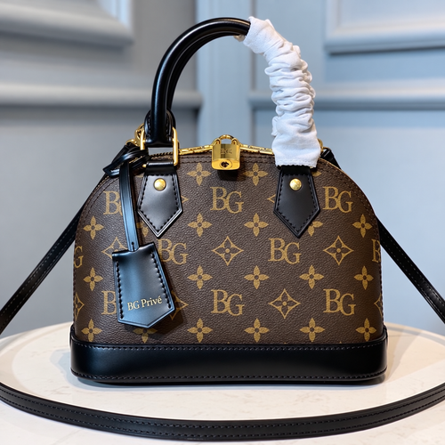 Alma BB in Monogram Canvas with Black Trim