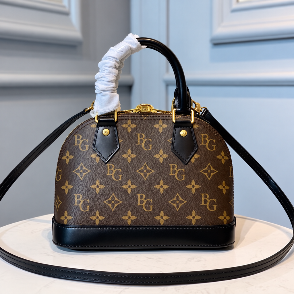 Alma BB in Monogram Canvas with Black Trim