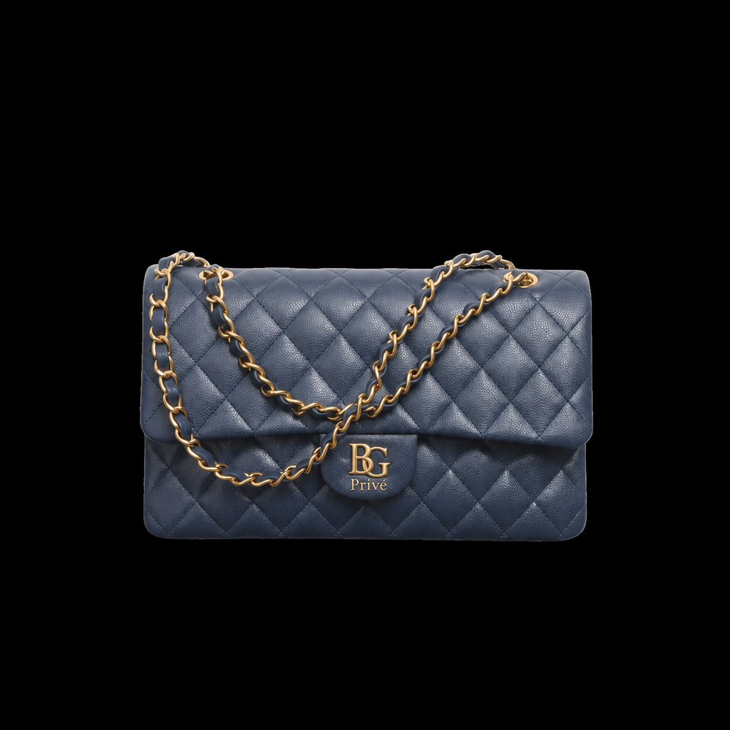 Classic 11.12 Medium Double-Flap Handbag in Dark Navy