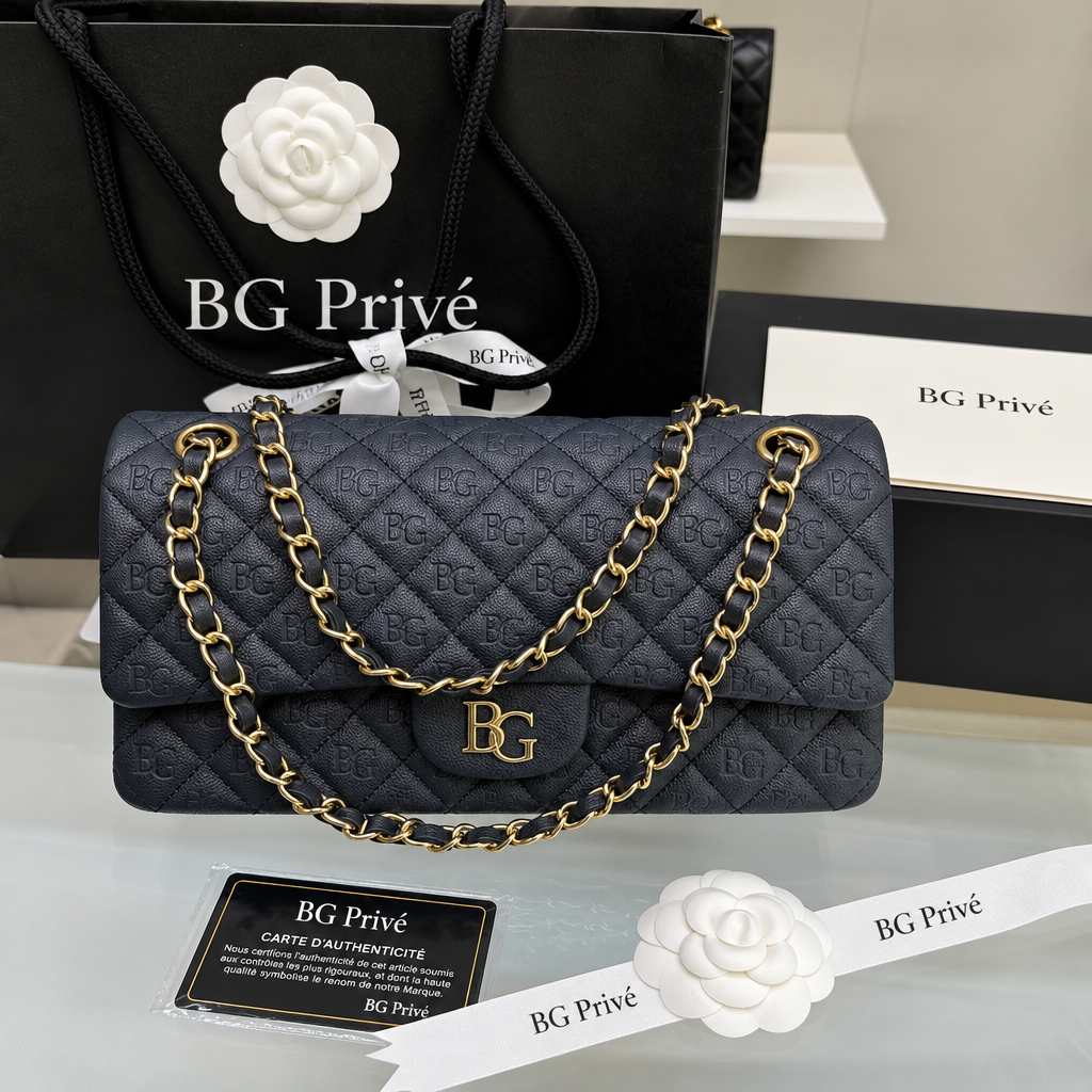 Classic 11.12 Medium Double-Flap Handbag in Dark Navy
