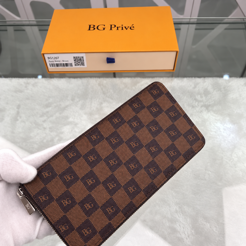 Zippy Wallet Vertical in Damier Ebene Canvas