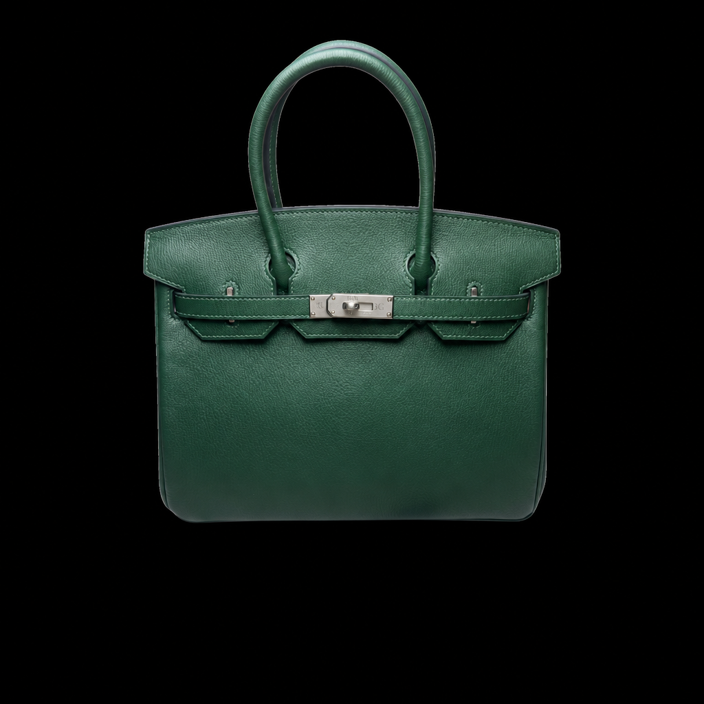 Birkin 30 Structured Top-Handle Bag in Dark Green