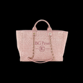 Deauville Tote – Large Pink Woven Shopping Tote