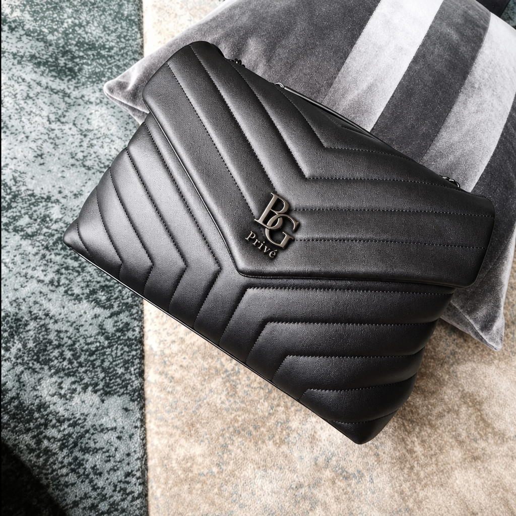 Loulou Medium Bag in Black Quilted Leather