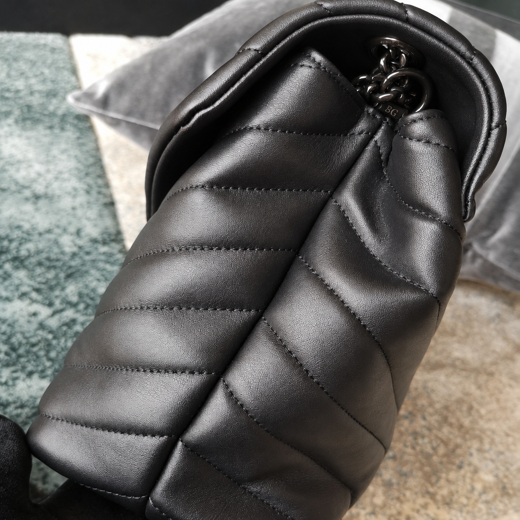 Loulou Medium Bag in Black Quilted Leather