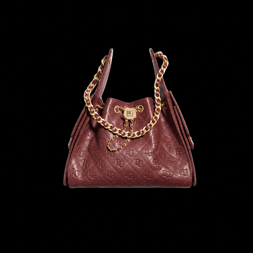 25 Small Handbag in Burgundy Grained Calfskin