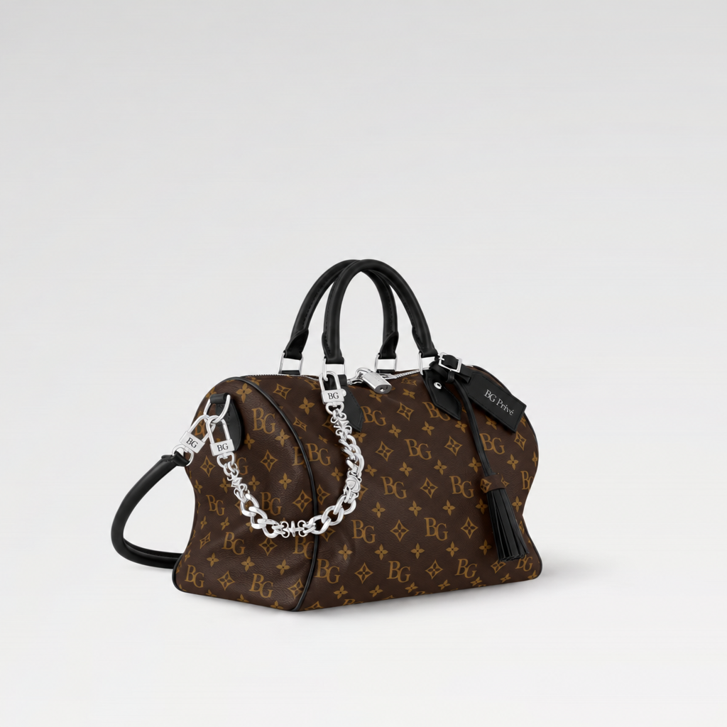 Speedy Soft 30 Dark Monogram Black Bag