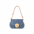 Sunset Monogram Denim Shoulder Bag in Blue