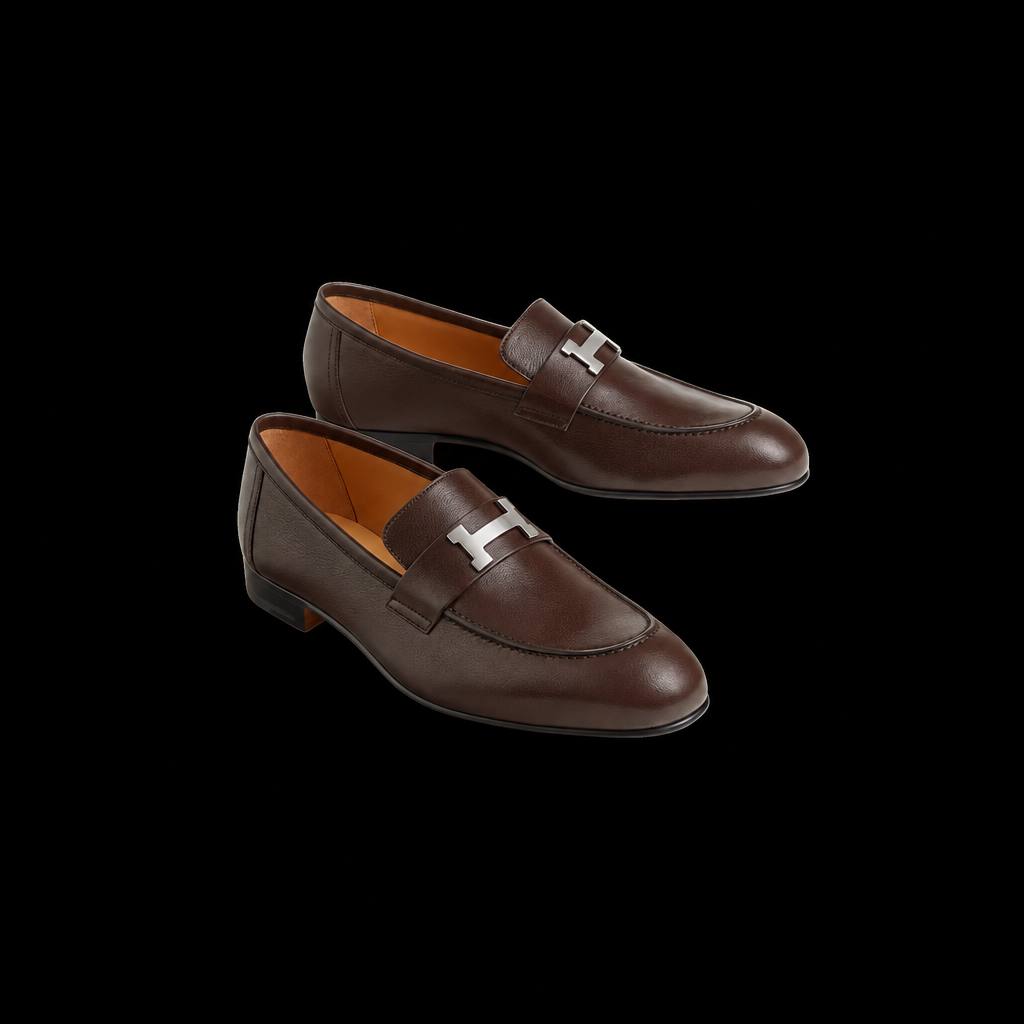 Paris loafer in Marron Ébène Grained Calfskin