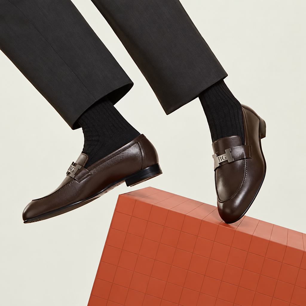 Paris loafer in Marron Ébène Grained Calfskin