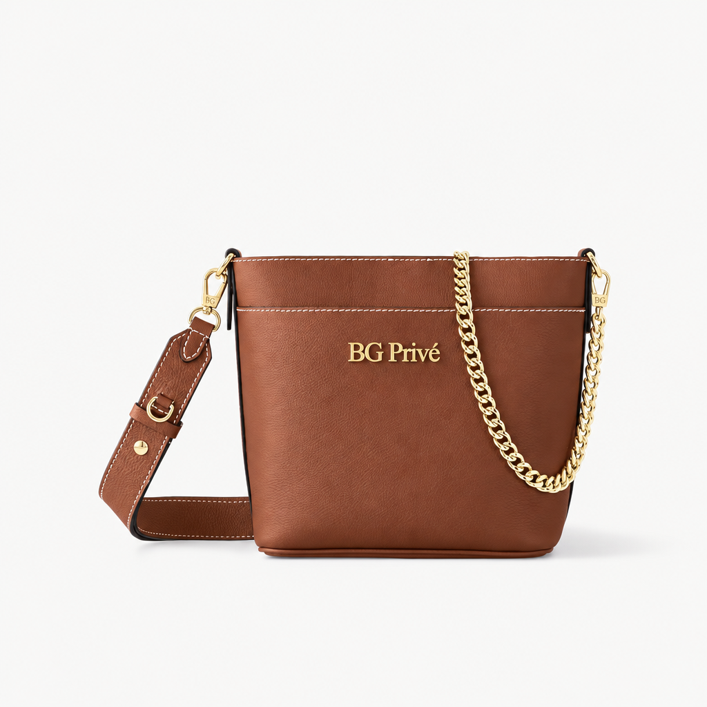 Lock and Walk Cognac Lockme Bucket Bag