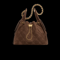 25 Small Handbag in Dark Brown Suede Calfskin