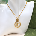 Lion Head Necklace with Double G