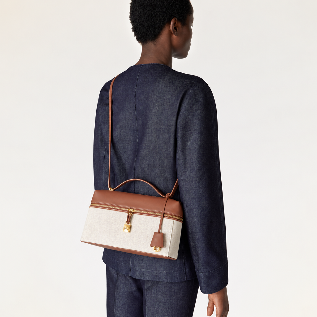 Extra Bag L27 Cotton-Linen Bag Natural/Caramel Sugar