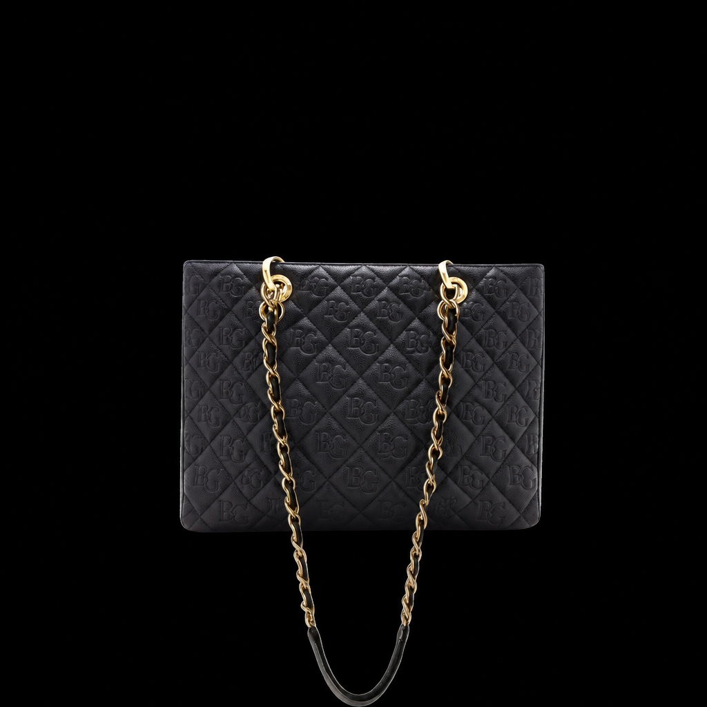GST Grand Shopping Tote in Black Caviar Leather with Gold Hardware