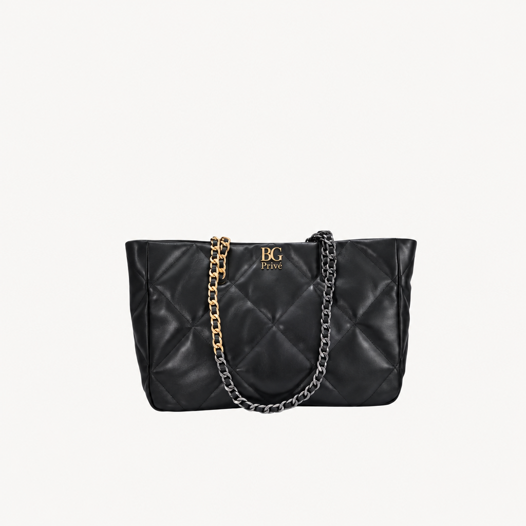 19 Tote in Black Shiny Lambskin