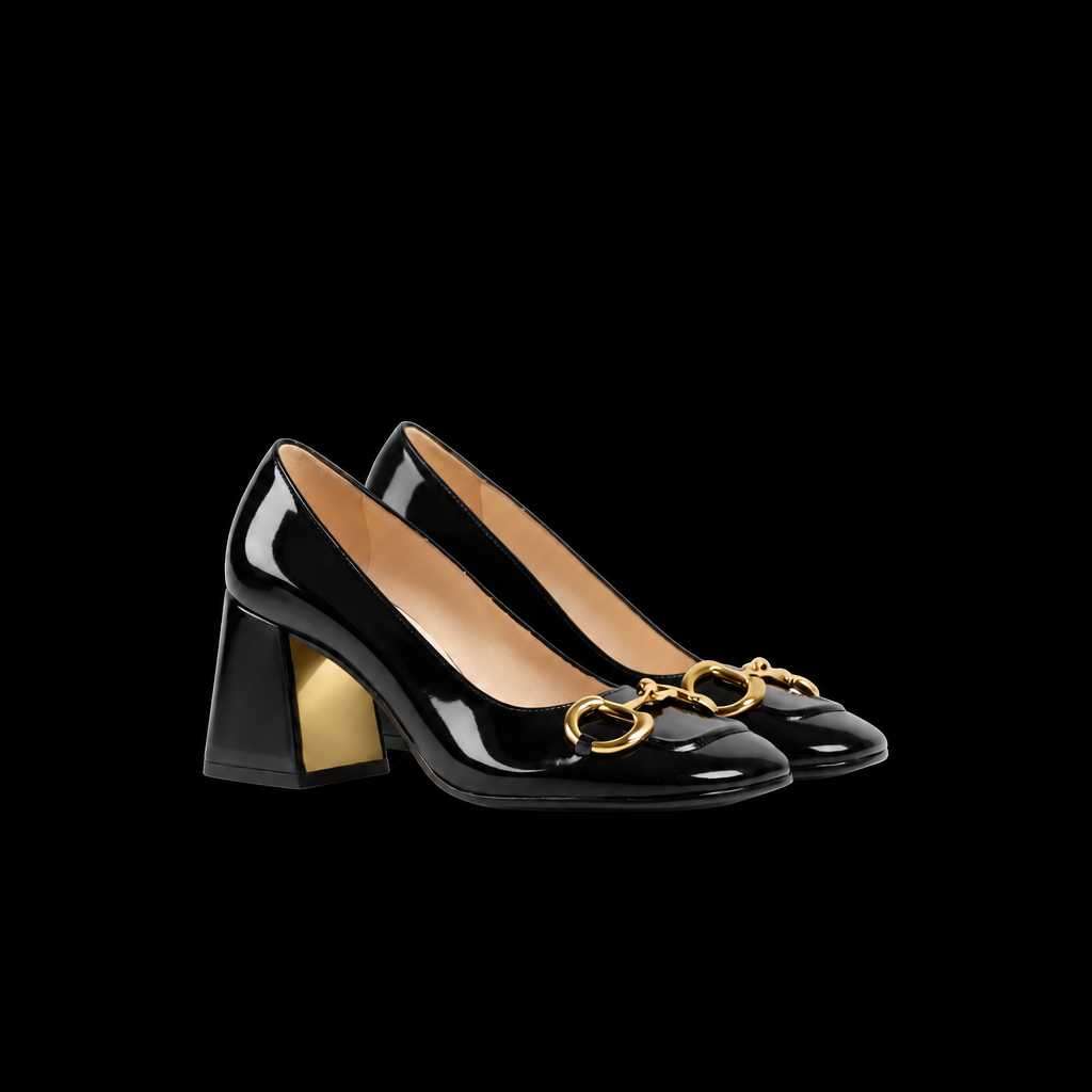 Jolene Pumps in Black Patent Leather
