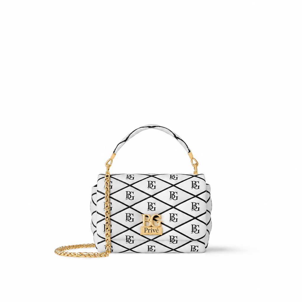 GO-14 MM Malletage Handbag White/Black