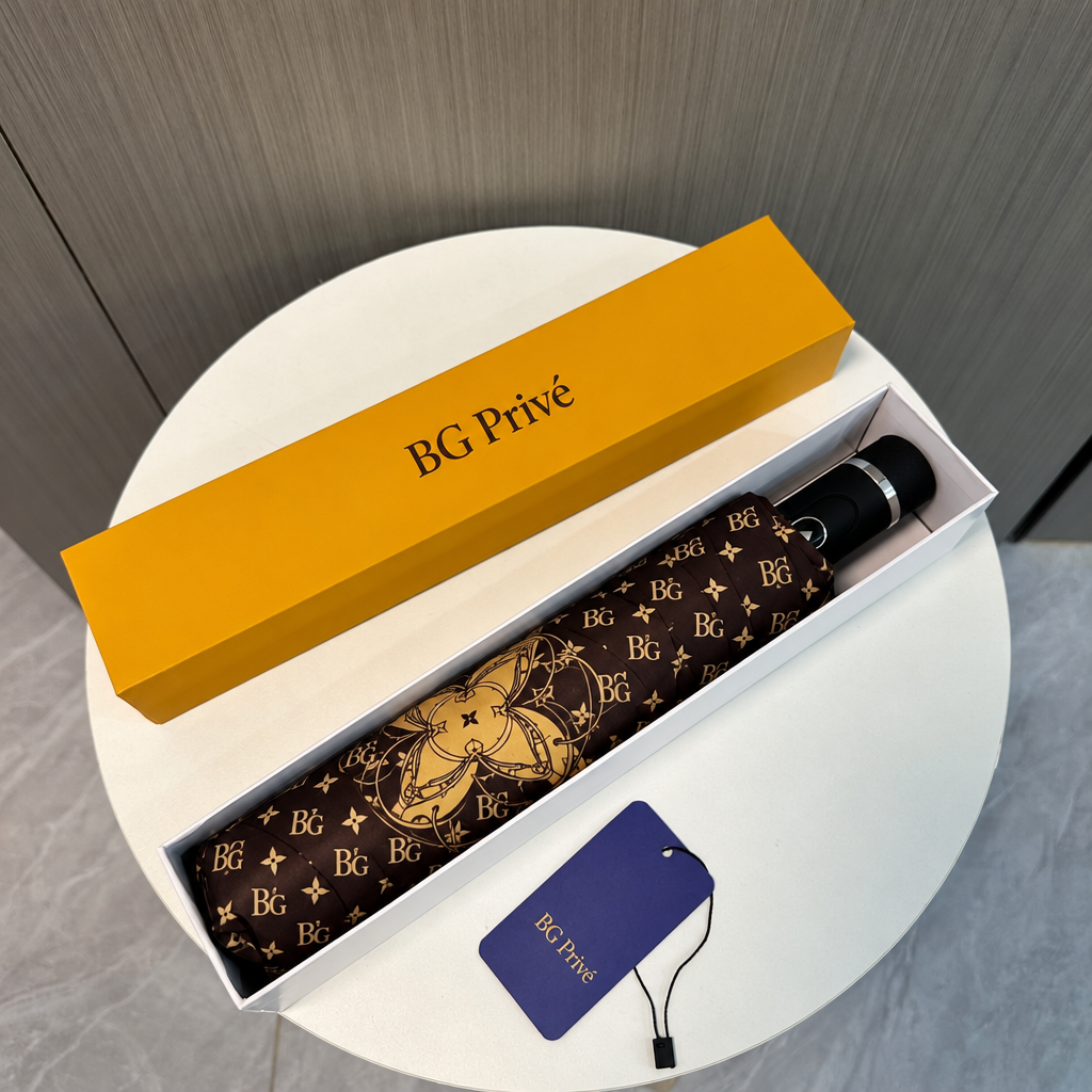 Folding Umbrella with Strap and Trunk Monogram