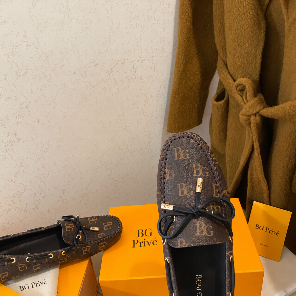 Gloria Flat Loafer in Brown Monogram Canvas