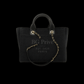 Deauville Tote in Black Canvas with Gold-Tone Metal